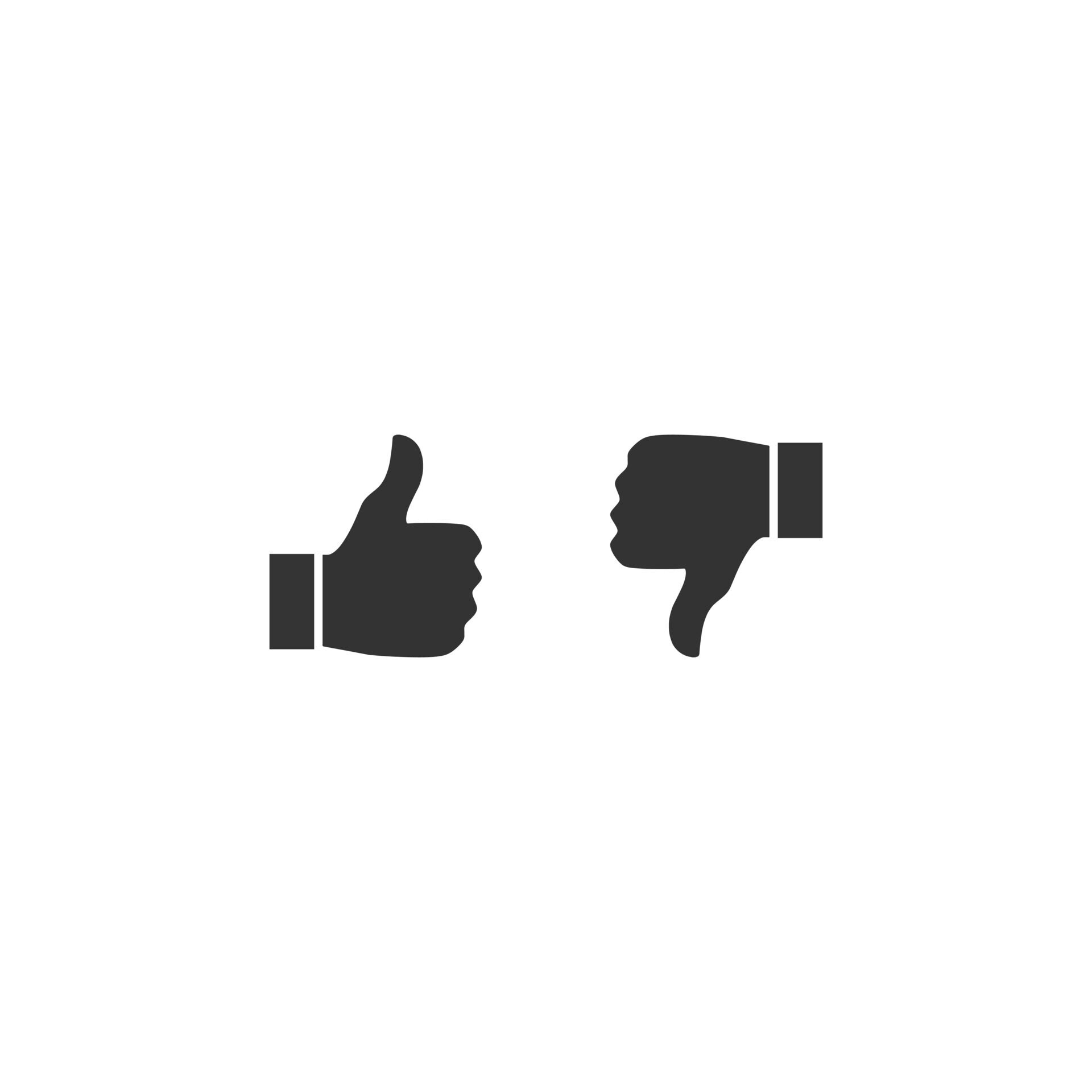 Vecteezy thumbs up and thumbs down icons silhouette like button and 7450193
